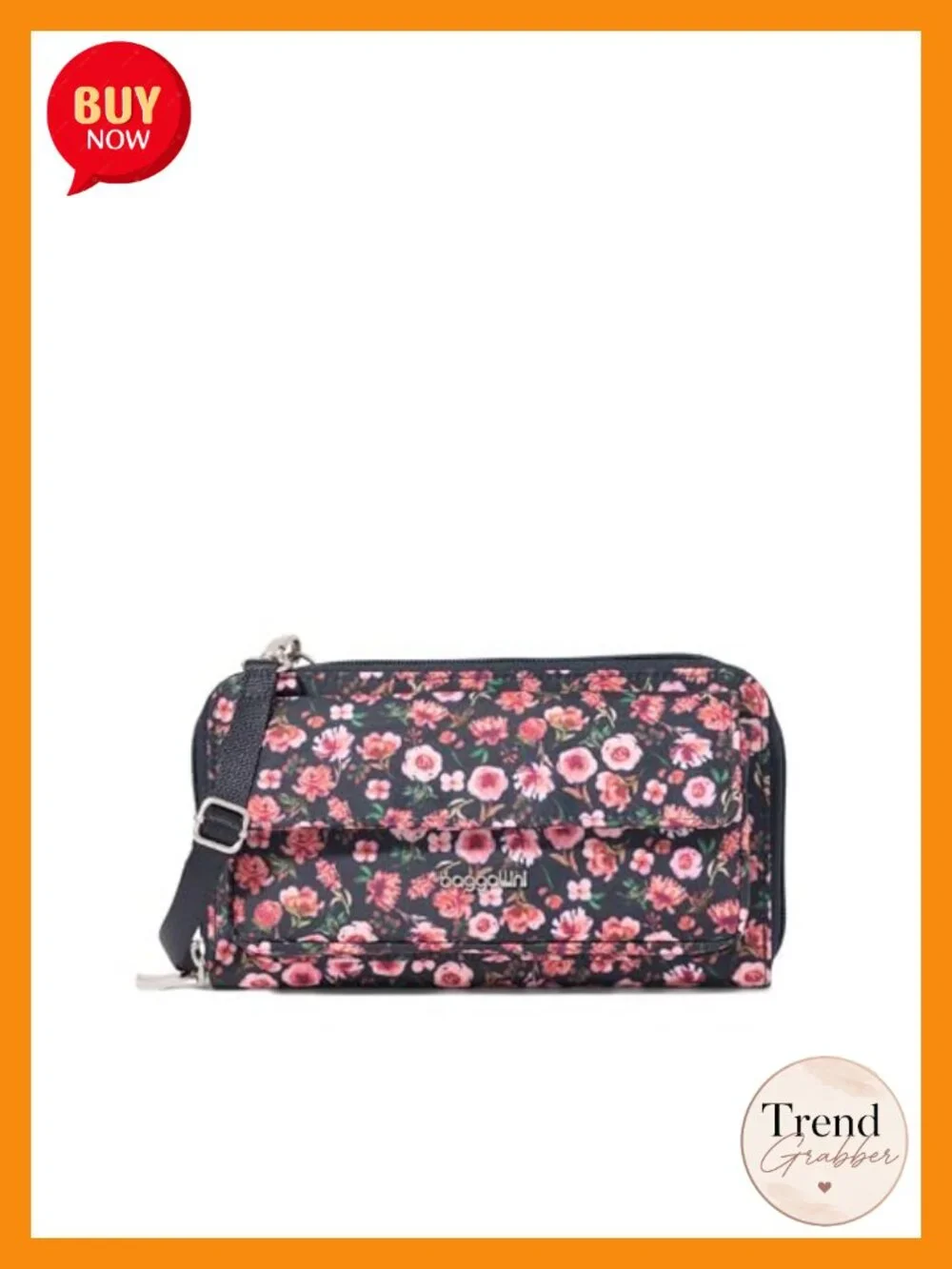 RFID Phone Wallet Crossbody with Detachable Wristlet